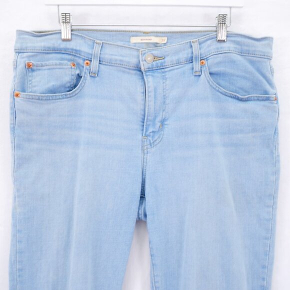 Levi's Boyfriend Light Blue Denim Mid Rise Jeans Whisker 36 / 27.5 Tagged 32/27 - Picture 2 of 9